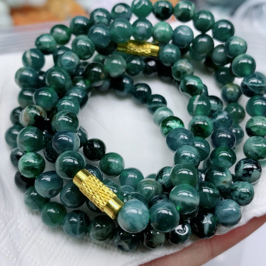 翡翠未镶嵌项链珠子批发