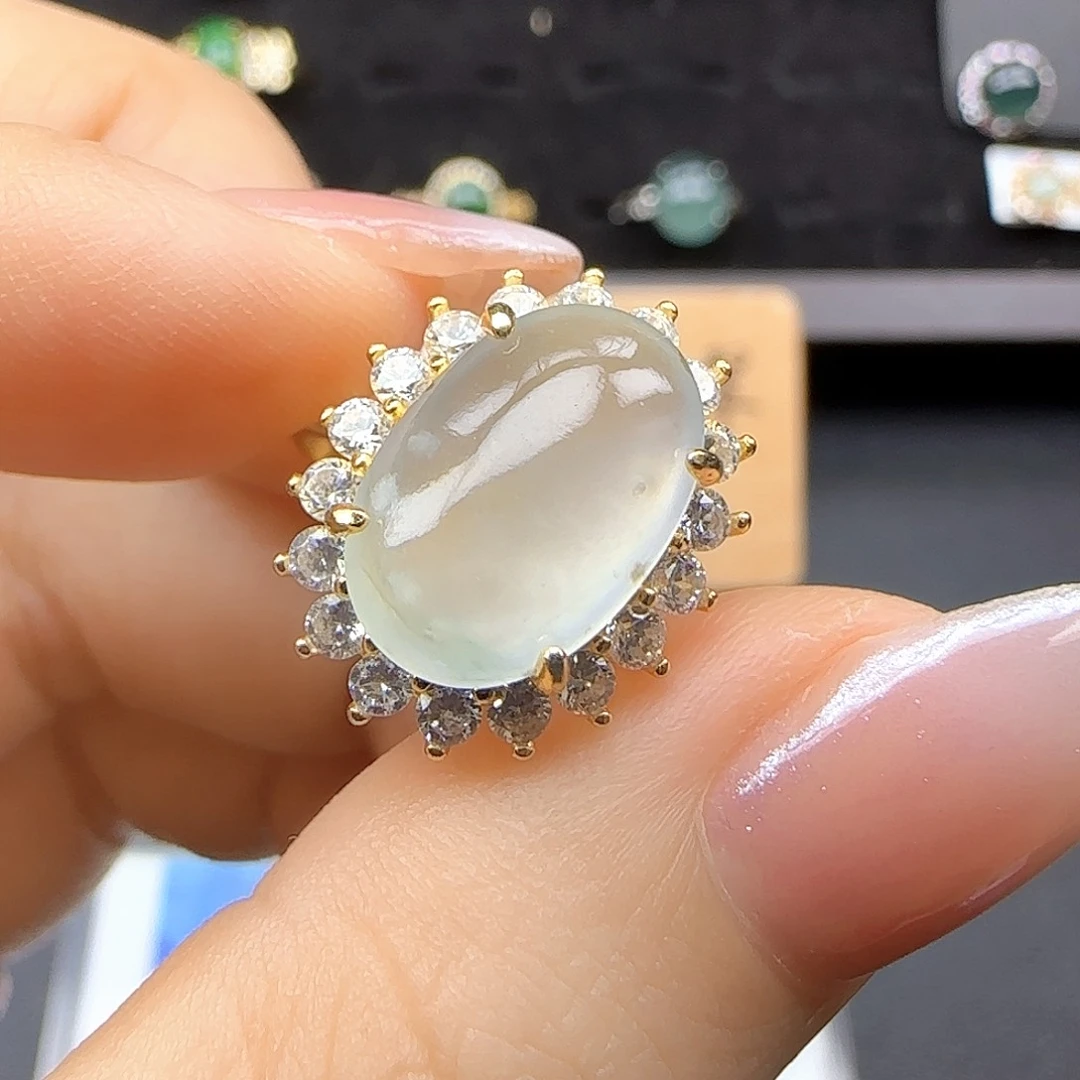 银S925镶嵌戒指翡翠