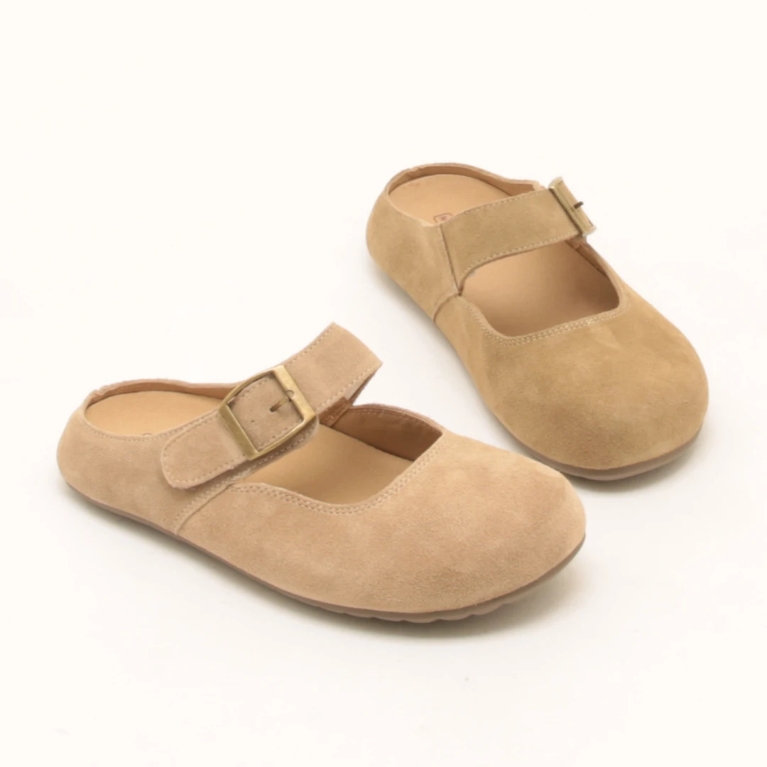 6220勃肯鞋包头半拖鞋女外穿春夏新款懒人百搭一脚蹬平底丑萌半拖