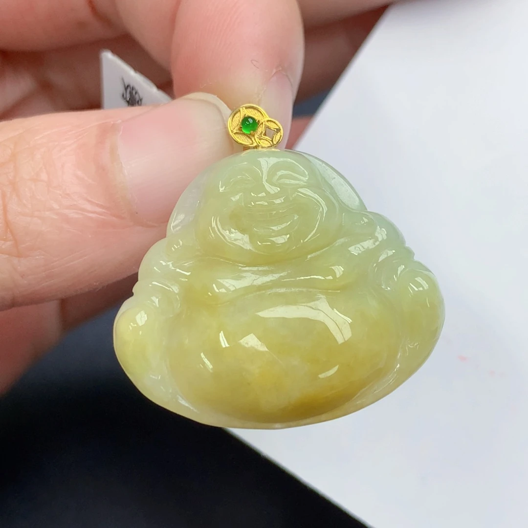 颈饰18K金镶嵌翡翠