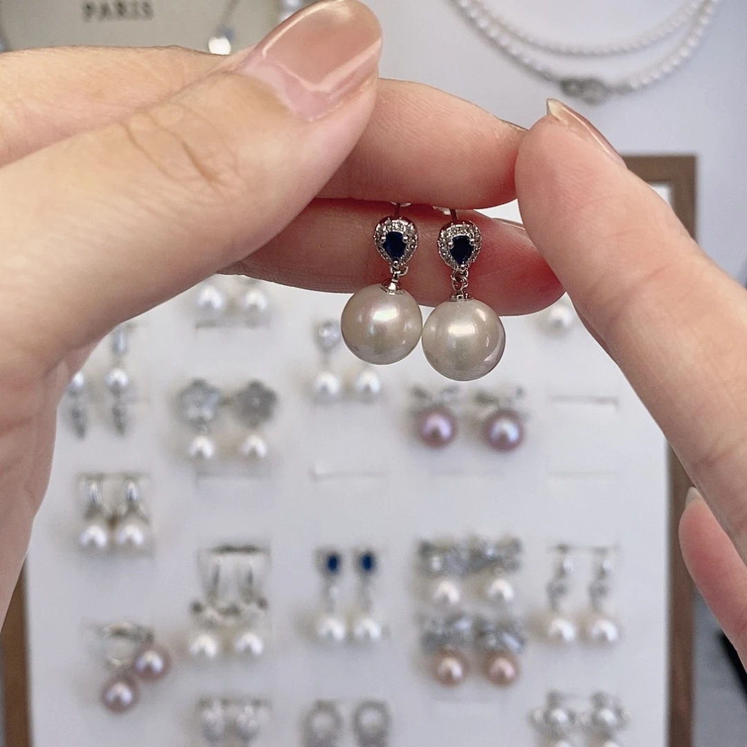 合金淡水珍珠耳饰