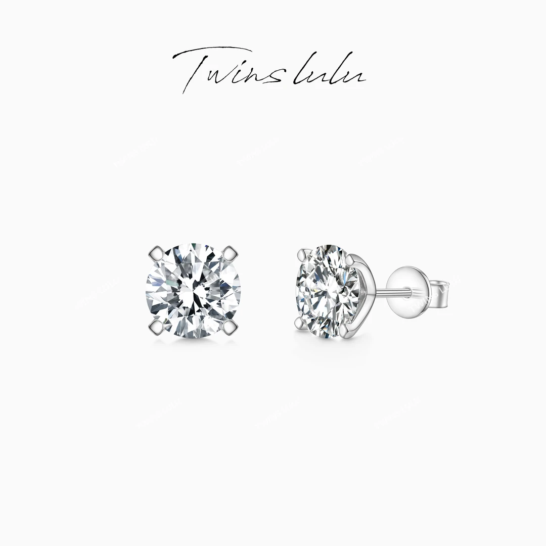 TWINS LULU 925银 极简高级感饰品女生高级感四爪耳环TSL2159