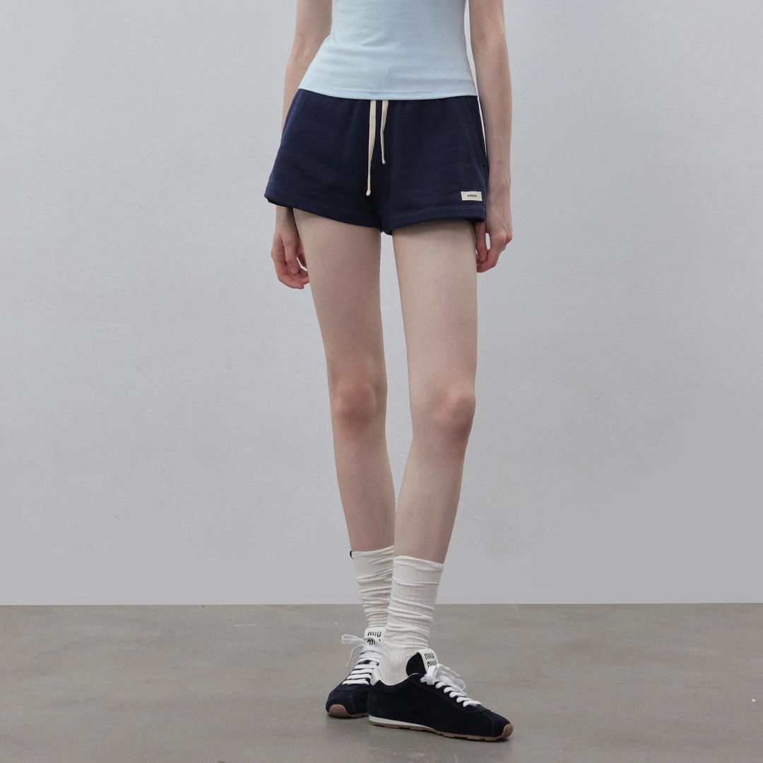 樱桃KIRSH 印花休闲运动短裤松紧腰卫裤女25夏新款韩系少女裤子