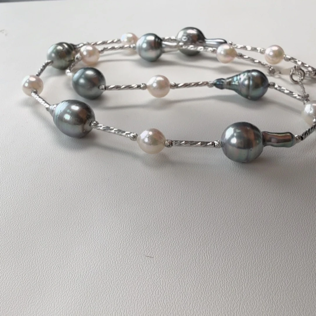 海水珍珠颈饰银S925镶嵌