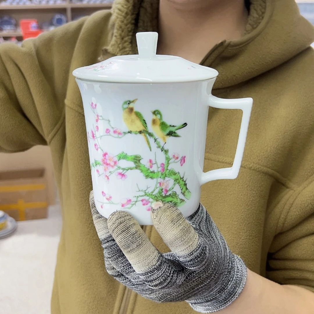 瓷片420ml喜上眉梢办公杯1个