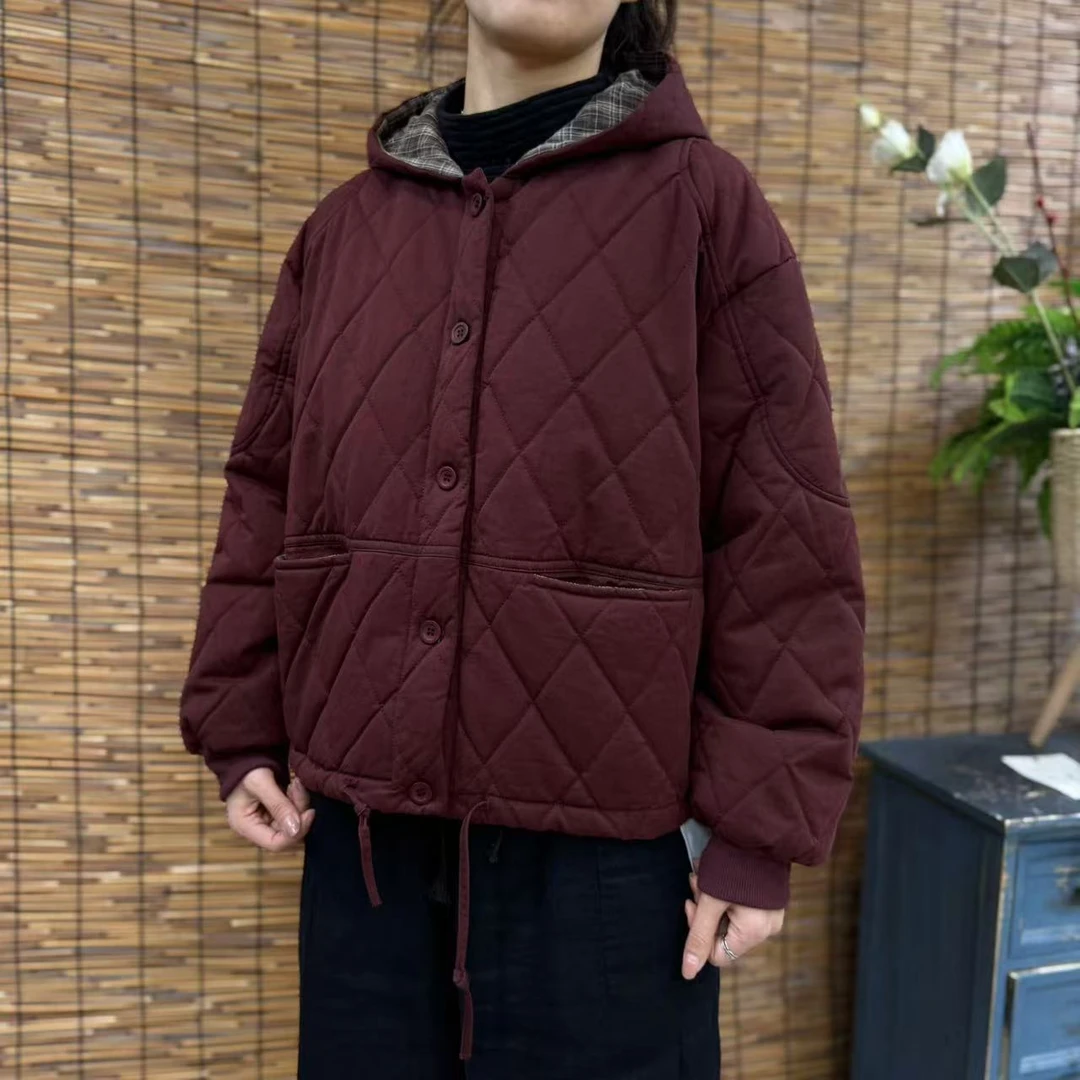 17786新款秋冬加厚简约百搭减龄连帽棉服