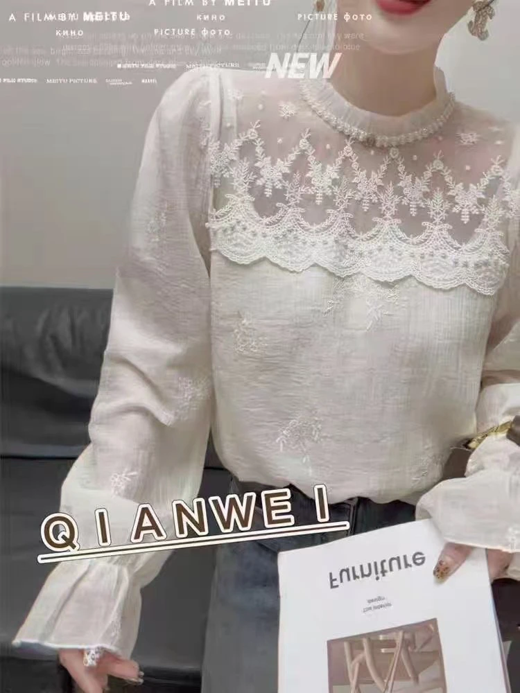 【三顺服饰】｛亮片前蕾丝｝衬衣