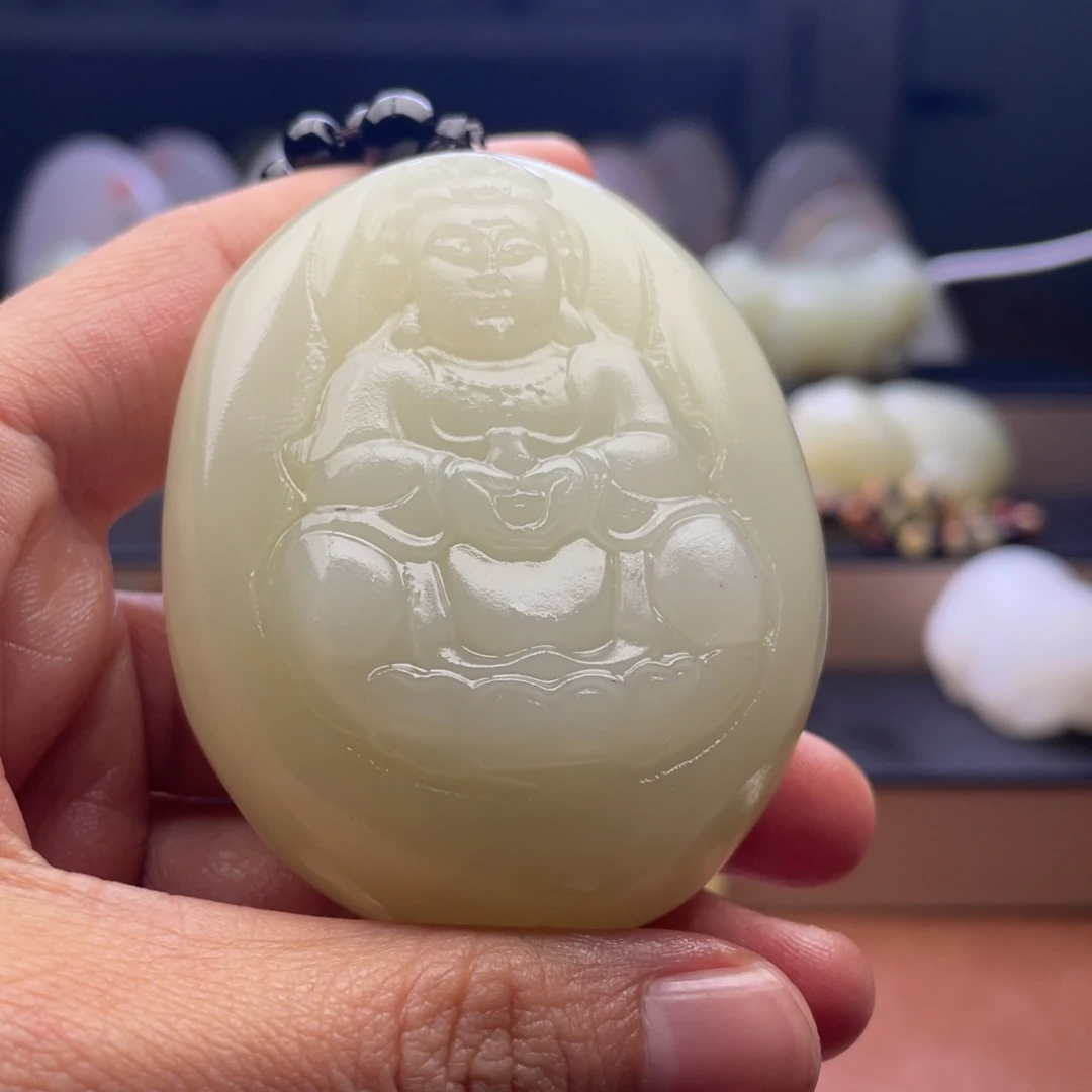 石材天然古青石手把件