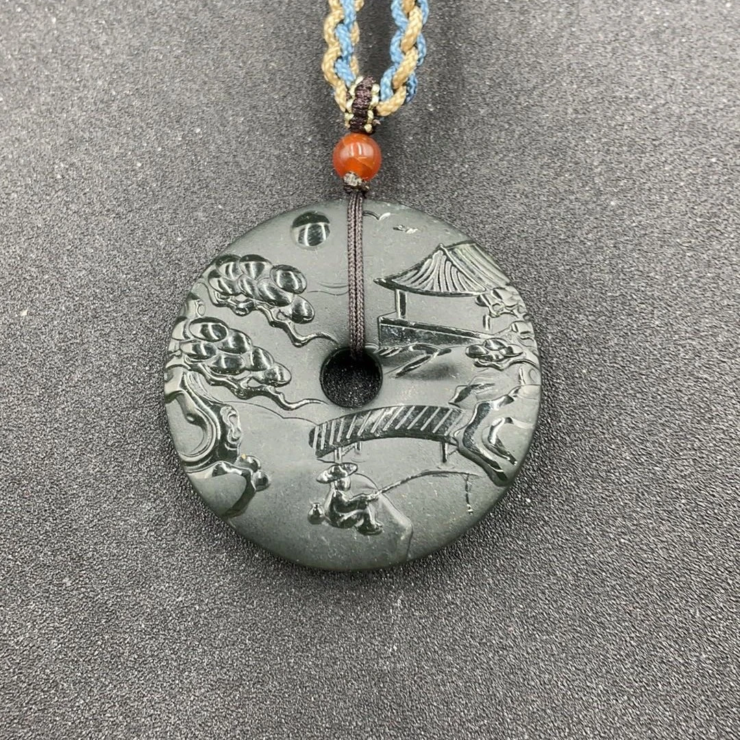 BY0225FPXQ标034 和田玉山水牌