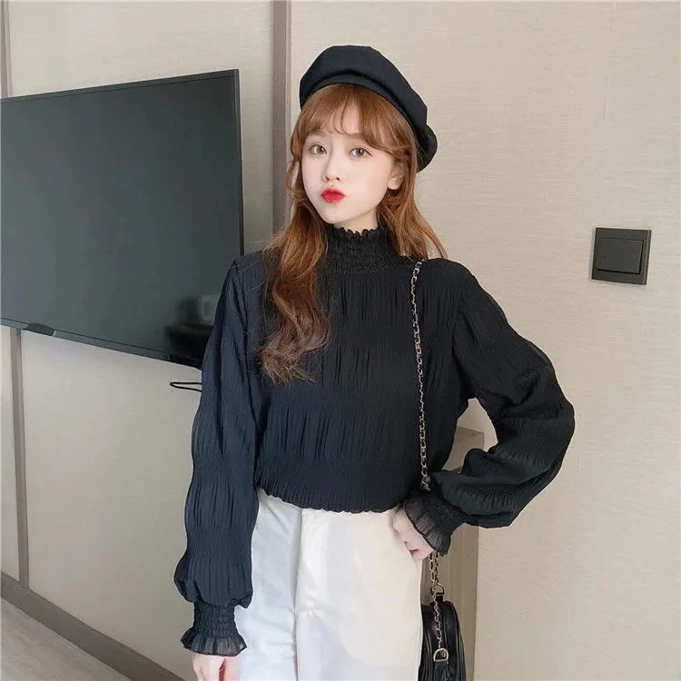 小个子秋冬打底衫洋气秋韩版2025长袖女高领潮新款百搭上衣内搭