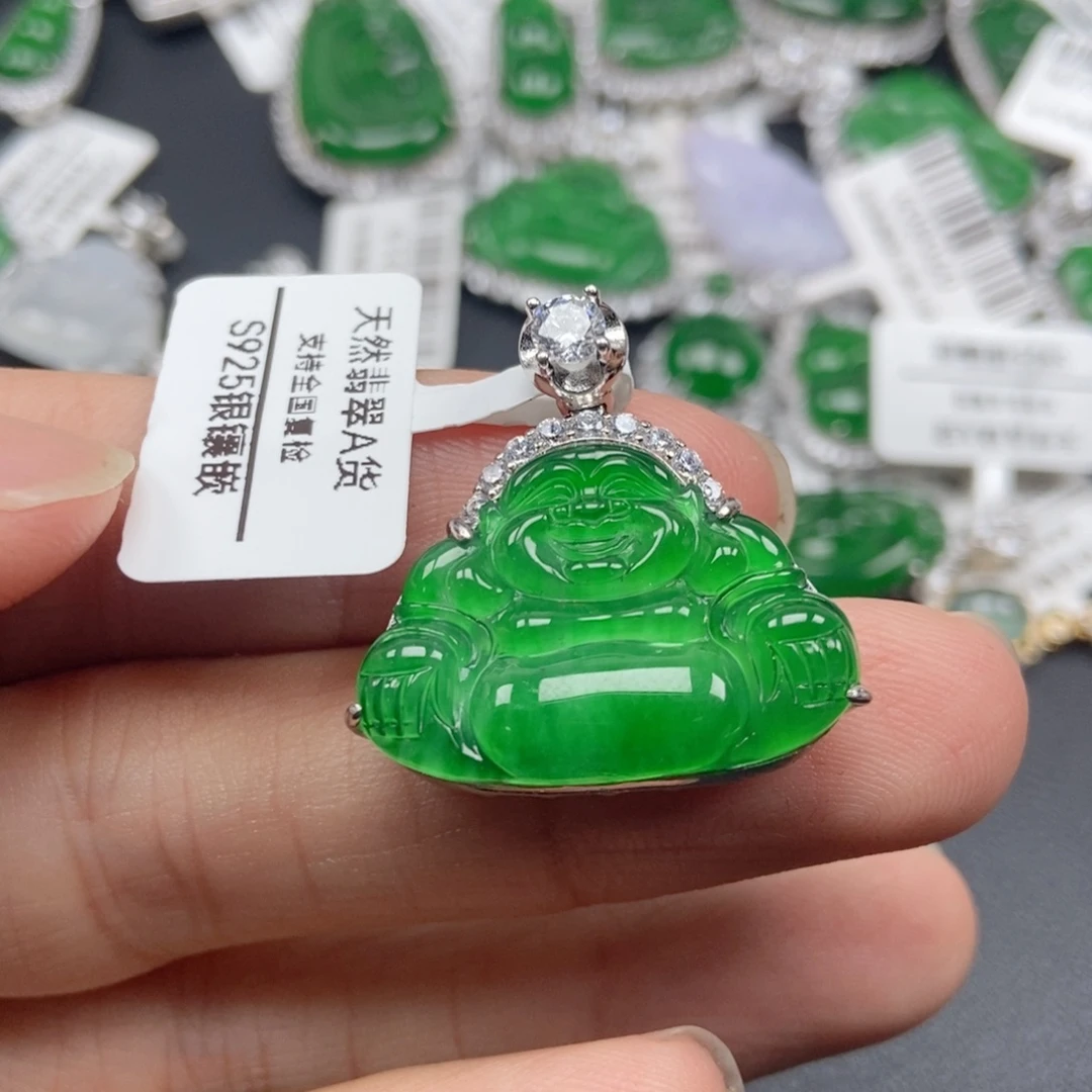 翡翠银S925镶嵌颈饰