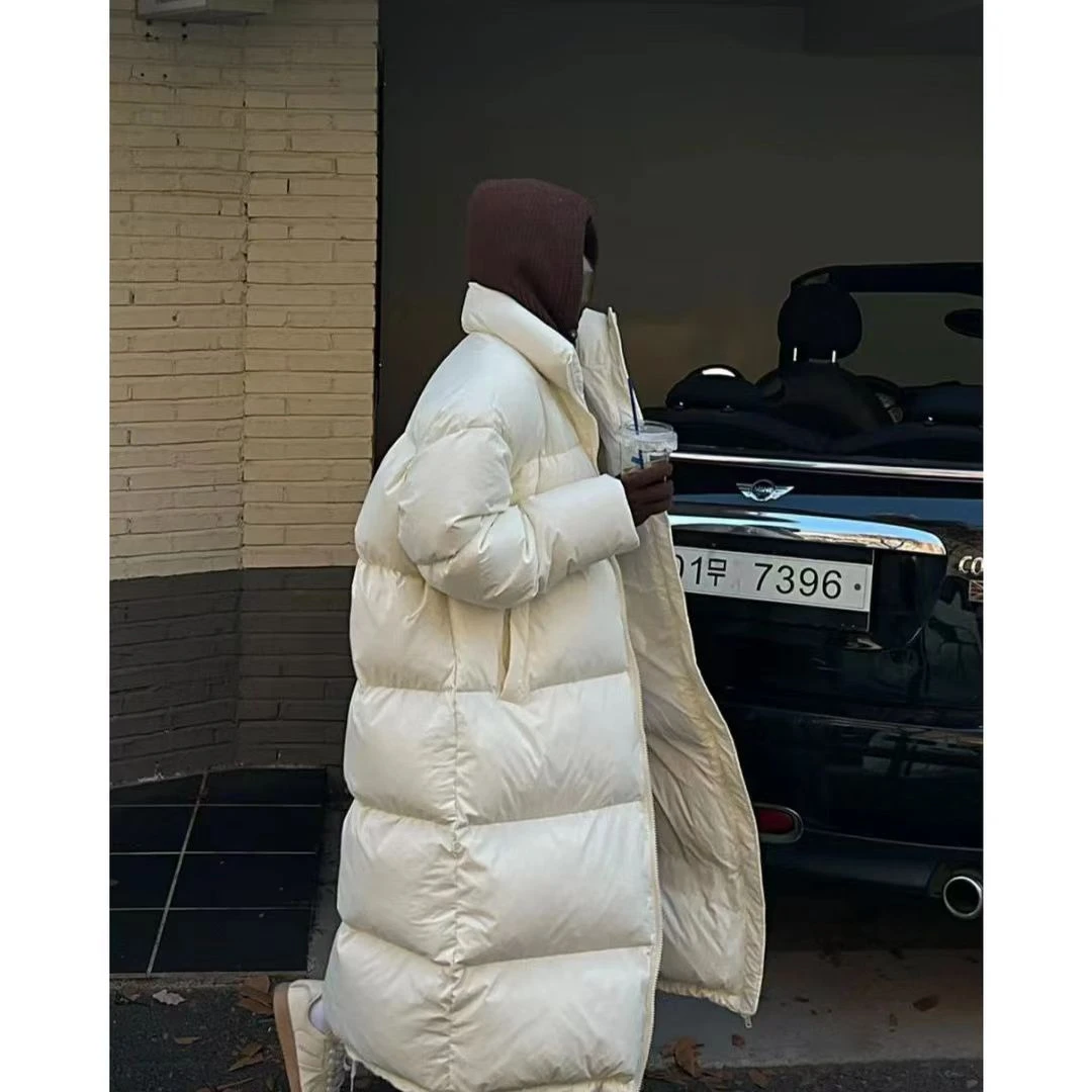 韩版简约超长棉服男女同款新疆西藏包邮