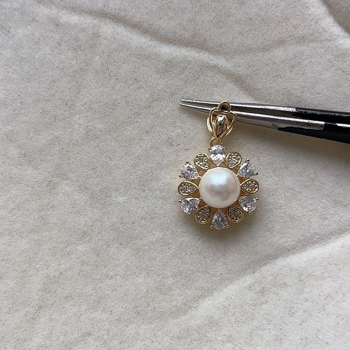 海水珍珠吊坠(不含链)银S925镶嵌