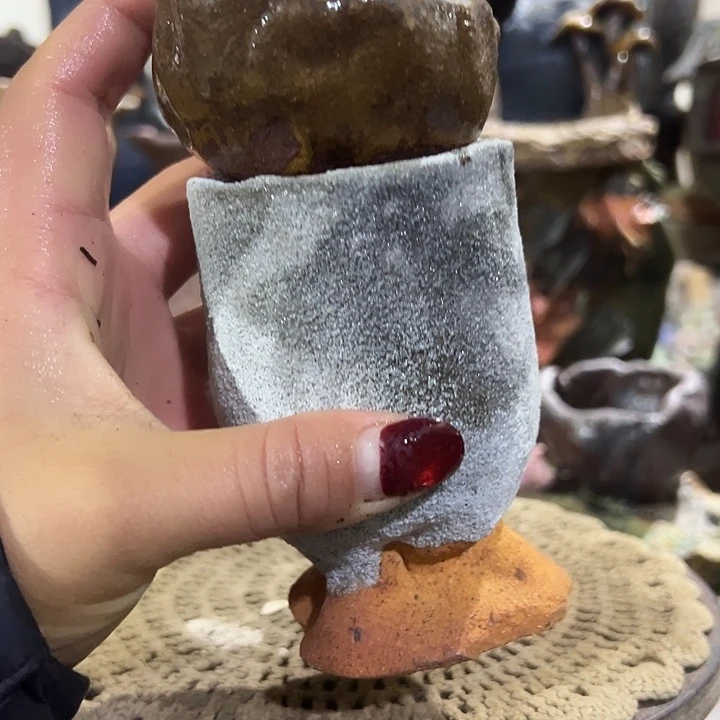 两个盆福利手工粗陶高温花盆