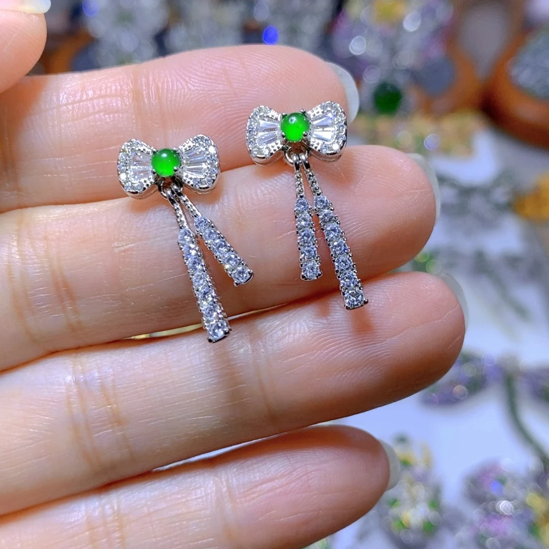 翡翠颈饰银S925镶嵌天然翡翠