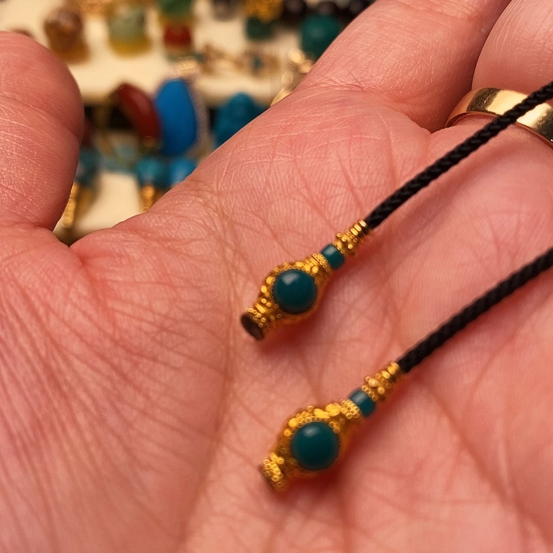 绿松石18K金镶嵌配饰