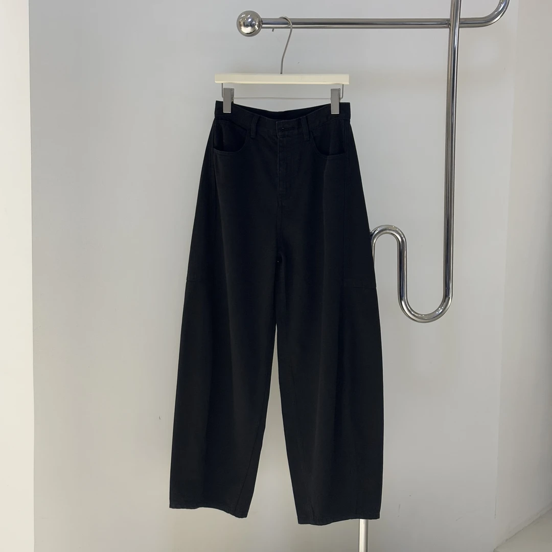 【塔鹿蕾】25年春季新款韩系复古香蕉裤宽松显瘦拼接牛仔裤3036