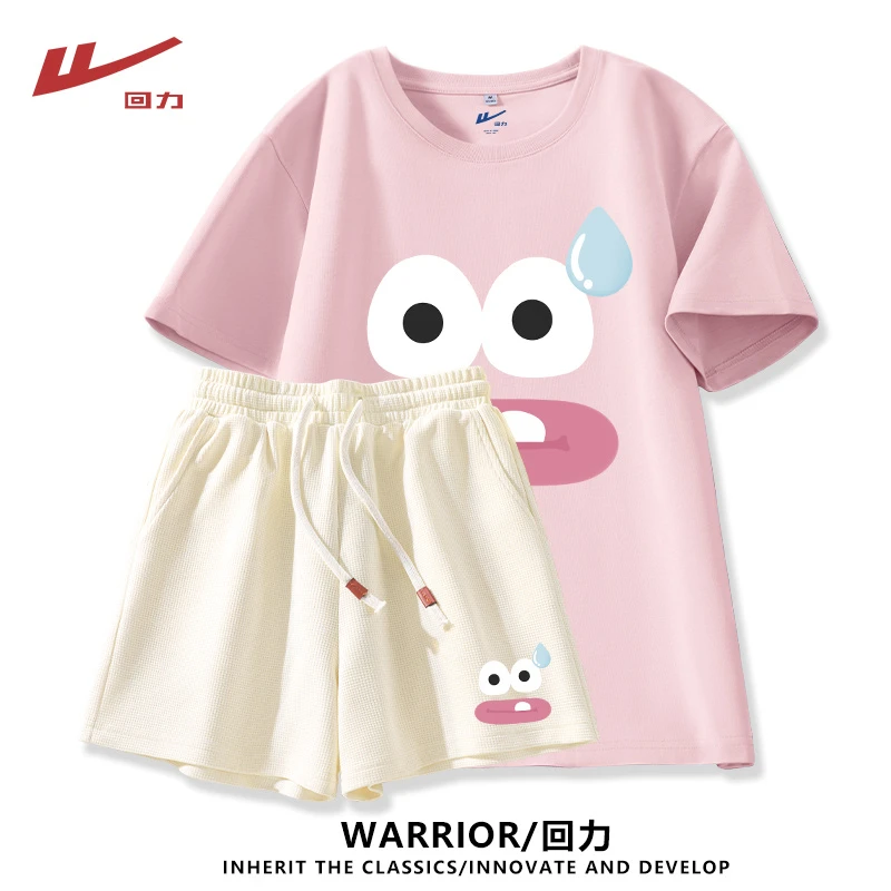 回力短袖短裤夏日穿搭一整套运动套装女装2025新款爆款洋气套装