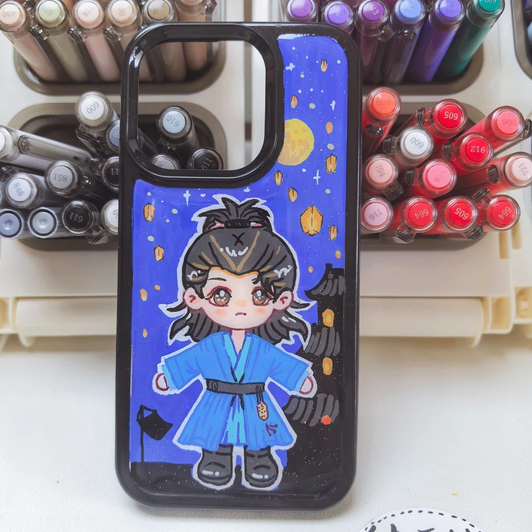 【现货】iPhone15 Pro手绘q版滴胶手机壳