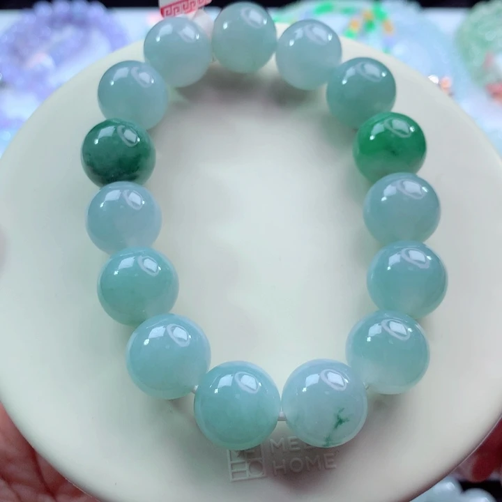 翡翠未镶嵌手链卡14.2