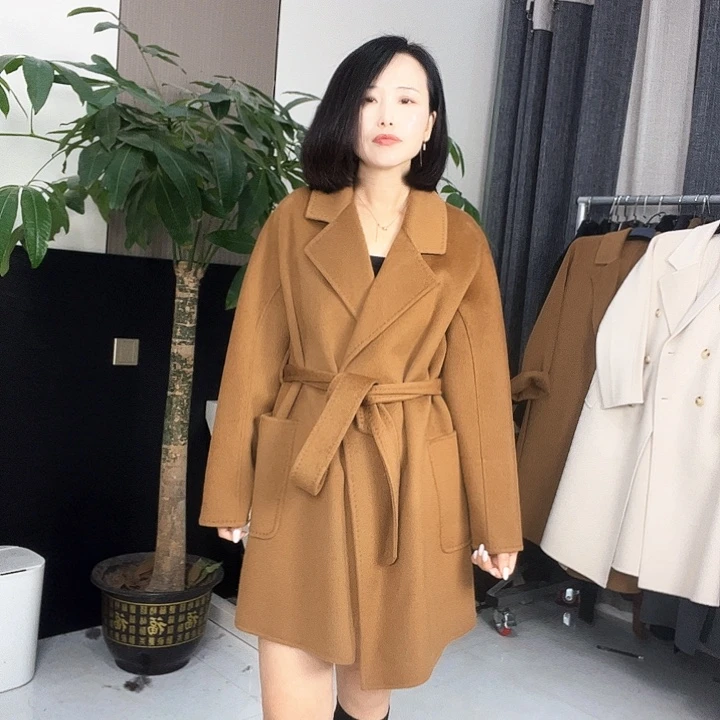双面呢浴袍驼色S码
