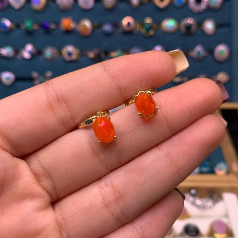 【闪购商品】欧泊耳钉款式银S925镶嵌西***菜