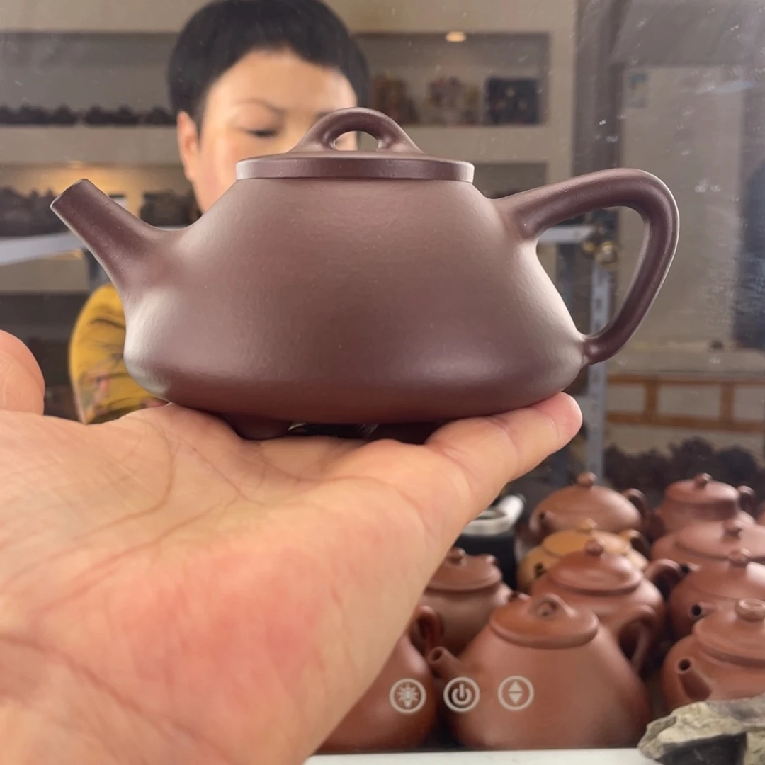 茶壶紫砂四号井底槽清子冶石瓢220cc半手工