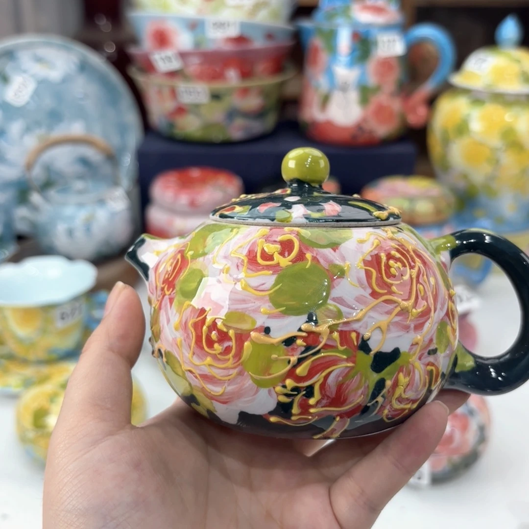 景德镇手绘高温釉下彩陶瓷茶具