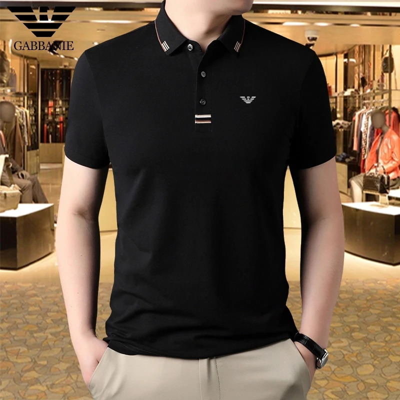 专柜正品100%纯棉短袖T恤男士夏季新款商务休闲透气翻领POLO衫男