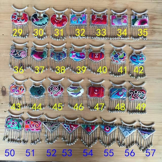 汉服配饰手工民族风发簪吊坠苗族绣片