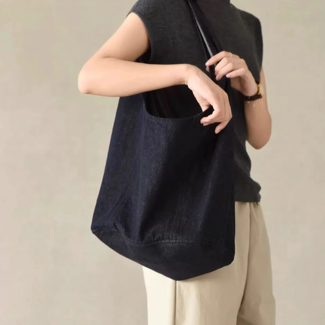 2025新款时尚高级感全年可搭配女士包单肩手提敞口单肩包其他帆布