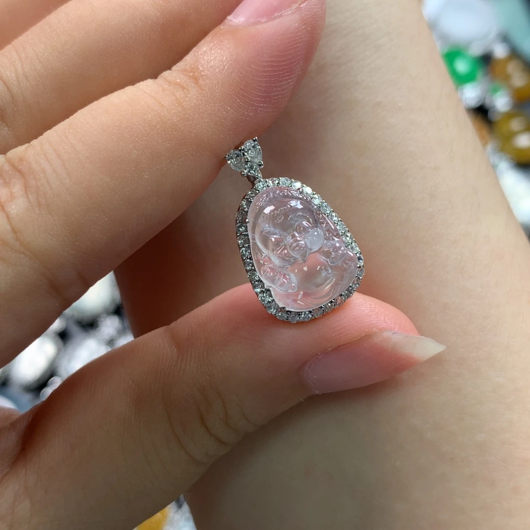 翡翠配石象神宝宝佛