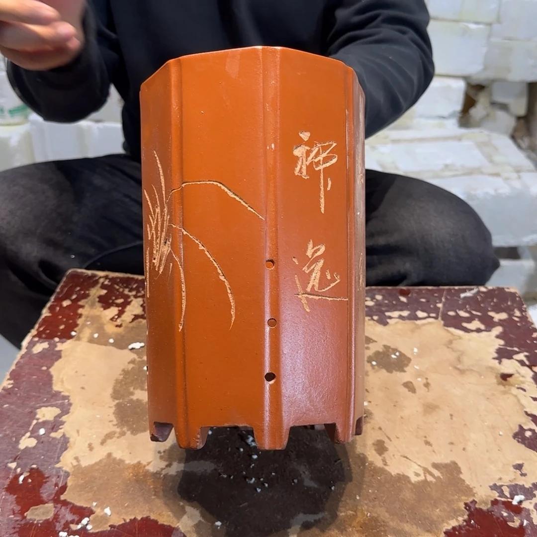 紫砂花盆口径16高度26