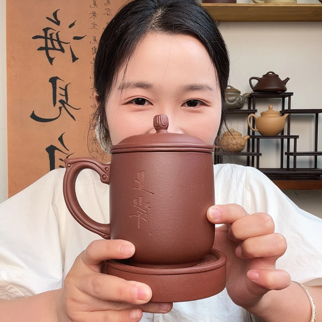 茶杯紫砂小*微瑕紫砂盖杯五件套