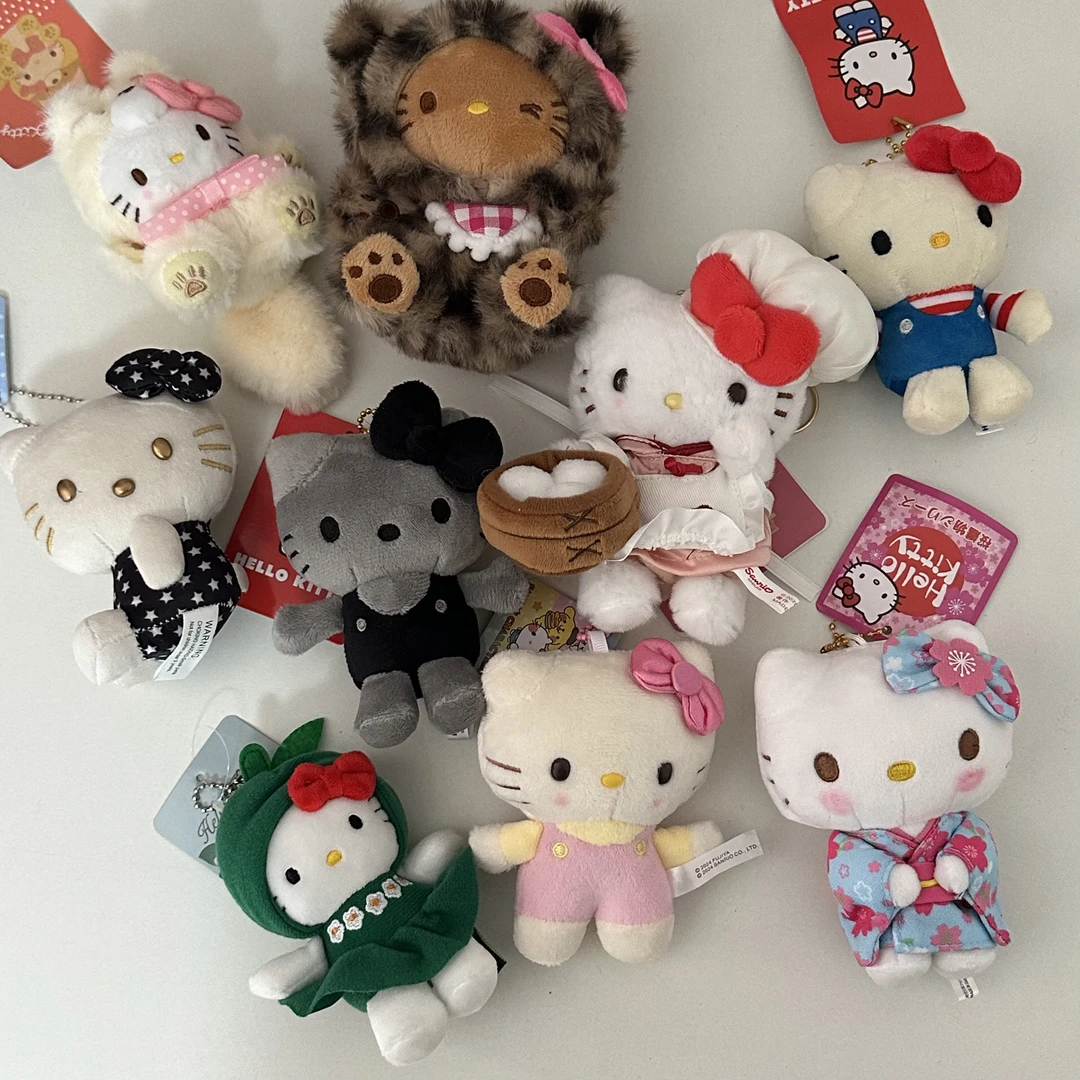 【短腿合辑】可爱kitty包包挂件黑皮秋冬毛绒钥匙扣