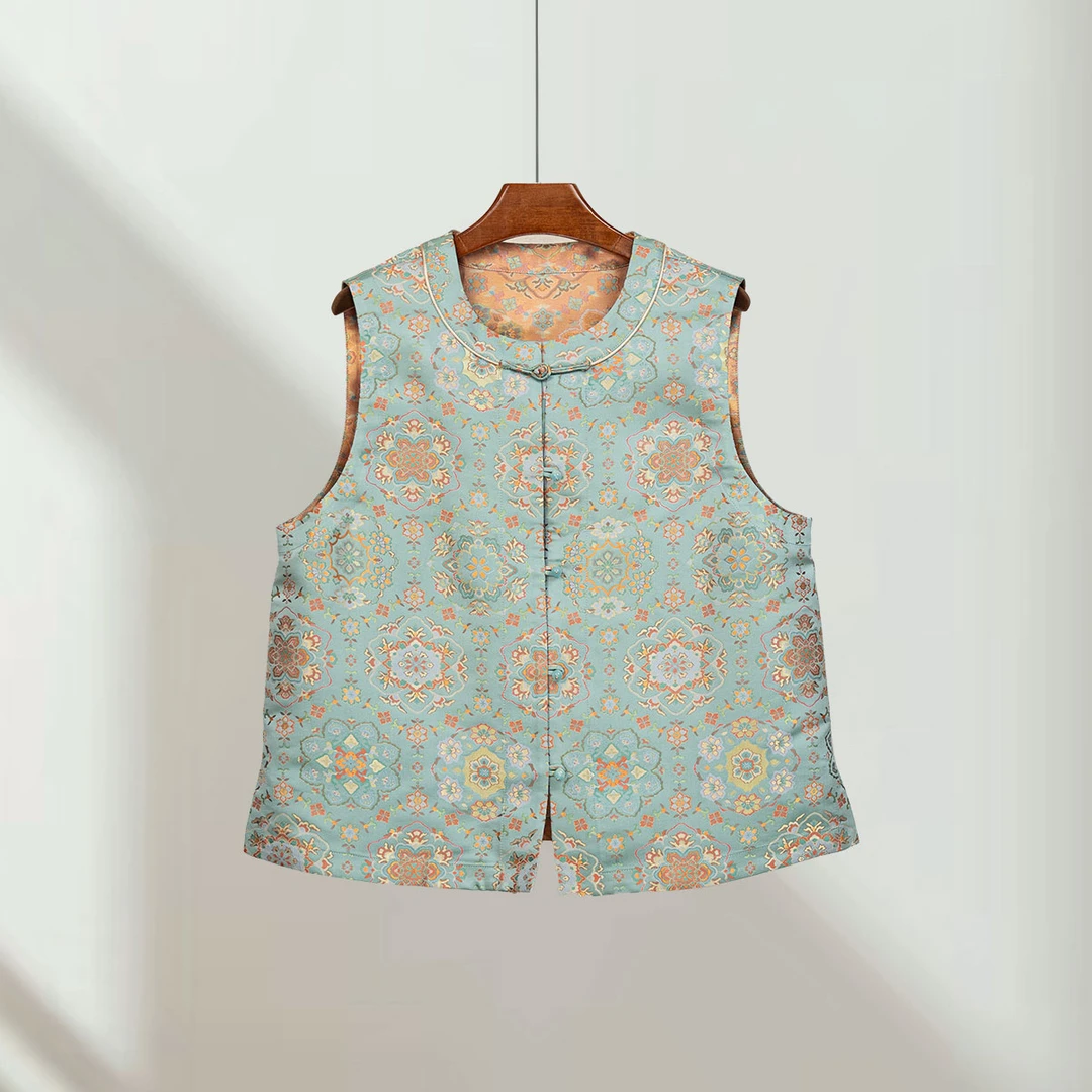 [瓷青璎珞]2025新中式国风春游出行马甲上衣3082