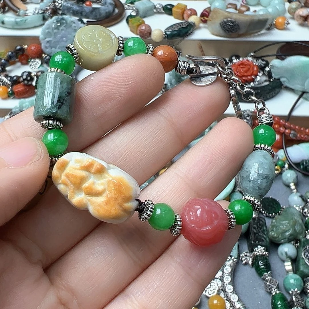 翡翠手链未镶嵌炸