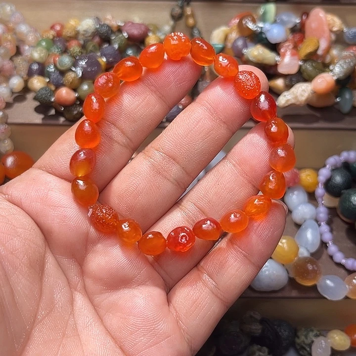 阿拉善彩玛瑙手串