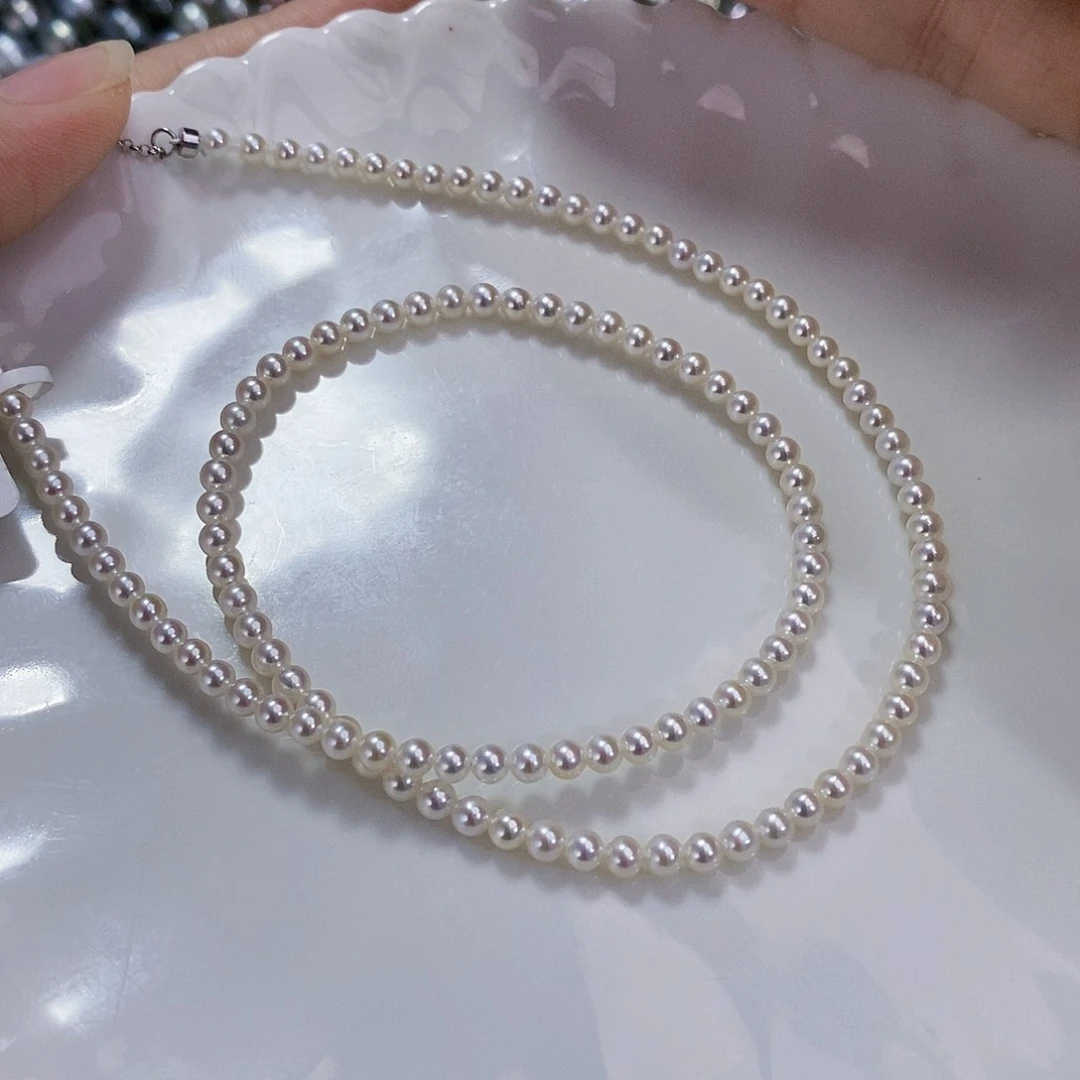 未镶嵌淡水珍珠8A极光小灯泡项链3-3.5mm