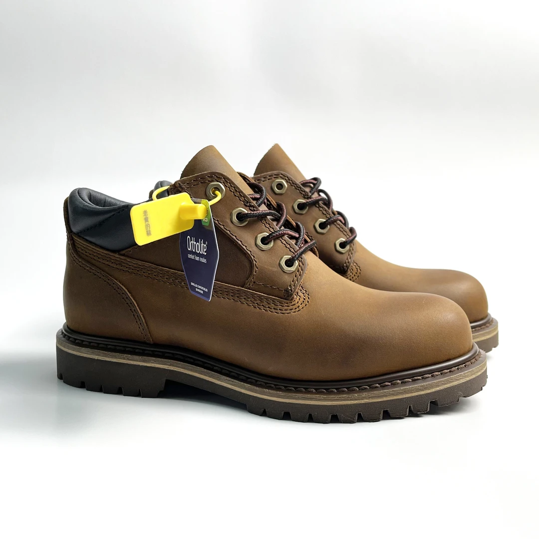 低帮大黄靴休闲男士女士百搭靴子时尚户外英伦风真皮经典