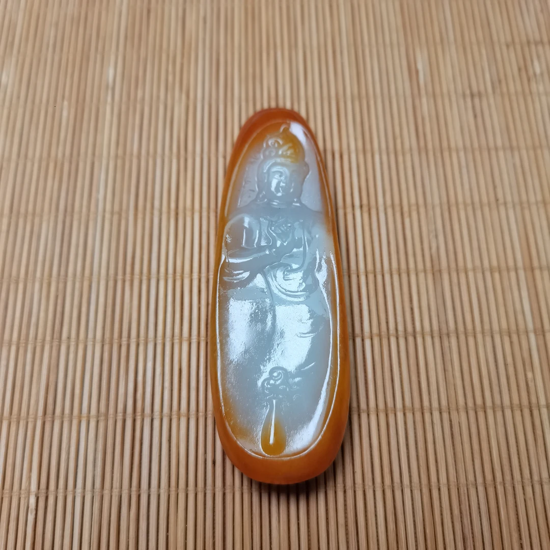 新疆和田玉净瓶观音菩萨62克