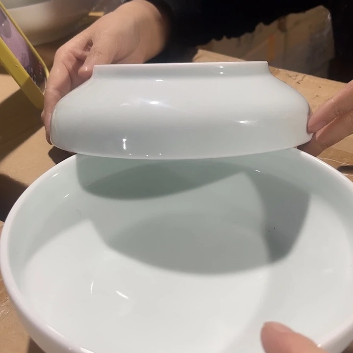 瓷片玉泥青瓷7英寸清韵深盘两个，包邮