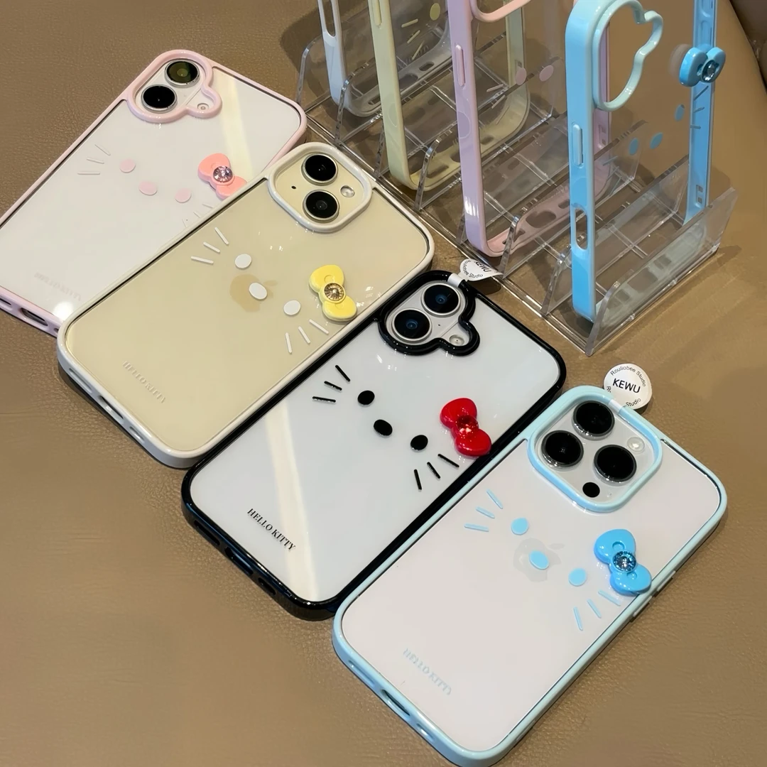 简约kitty小表情适用苹果16promax软边亚克力手机壳iPhone15/1413