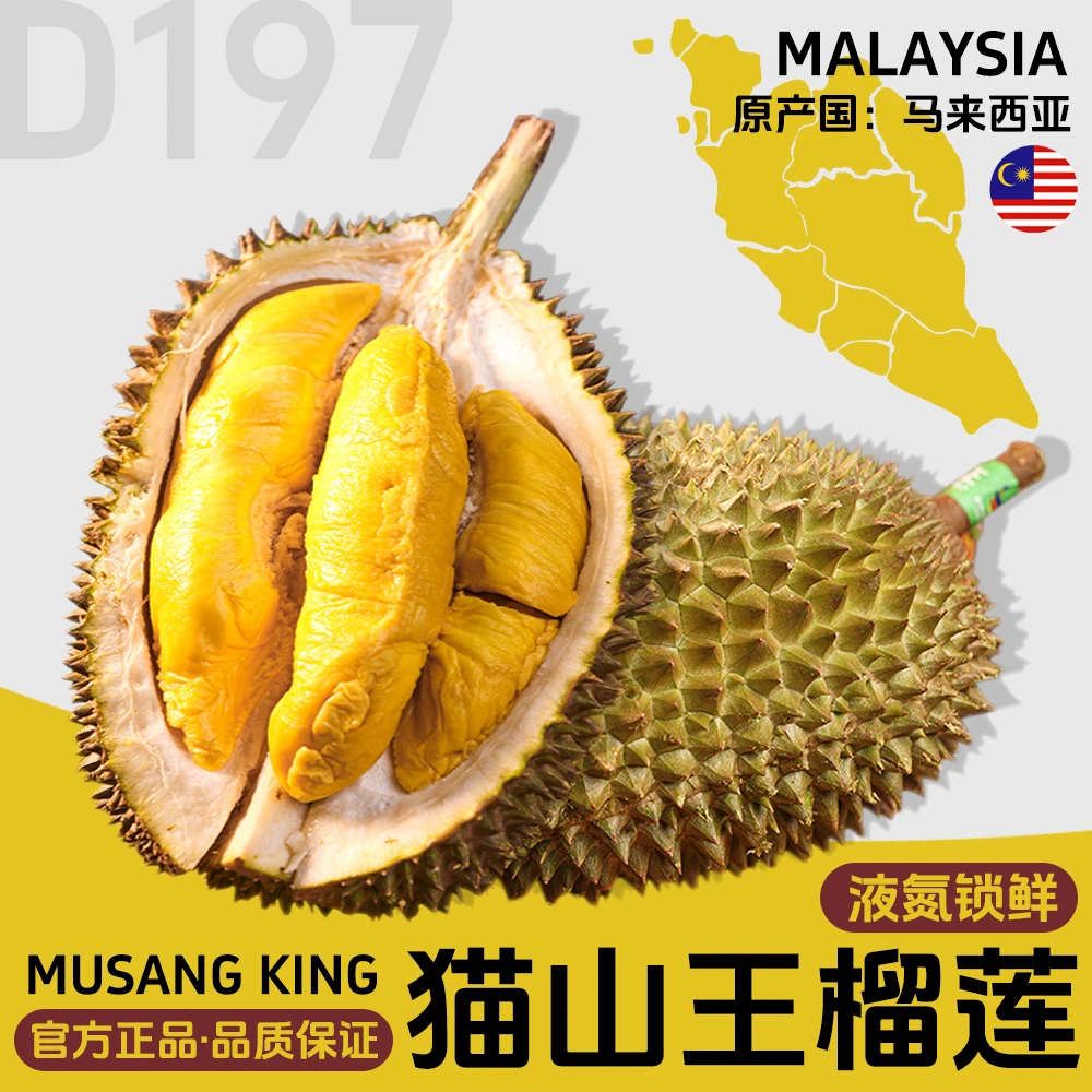 【D197猫山王】马来西亚榴莲 | 保4房 | 液氮锁鲜树熟进口双A老树