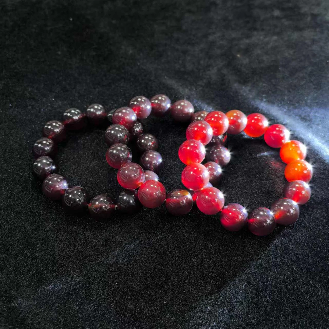S1899【百百福珠宝】暗红桖灵參珀 玛瑙手串-多样性发货只发一件