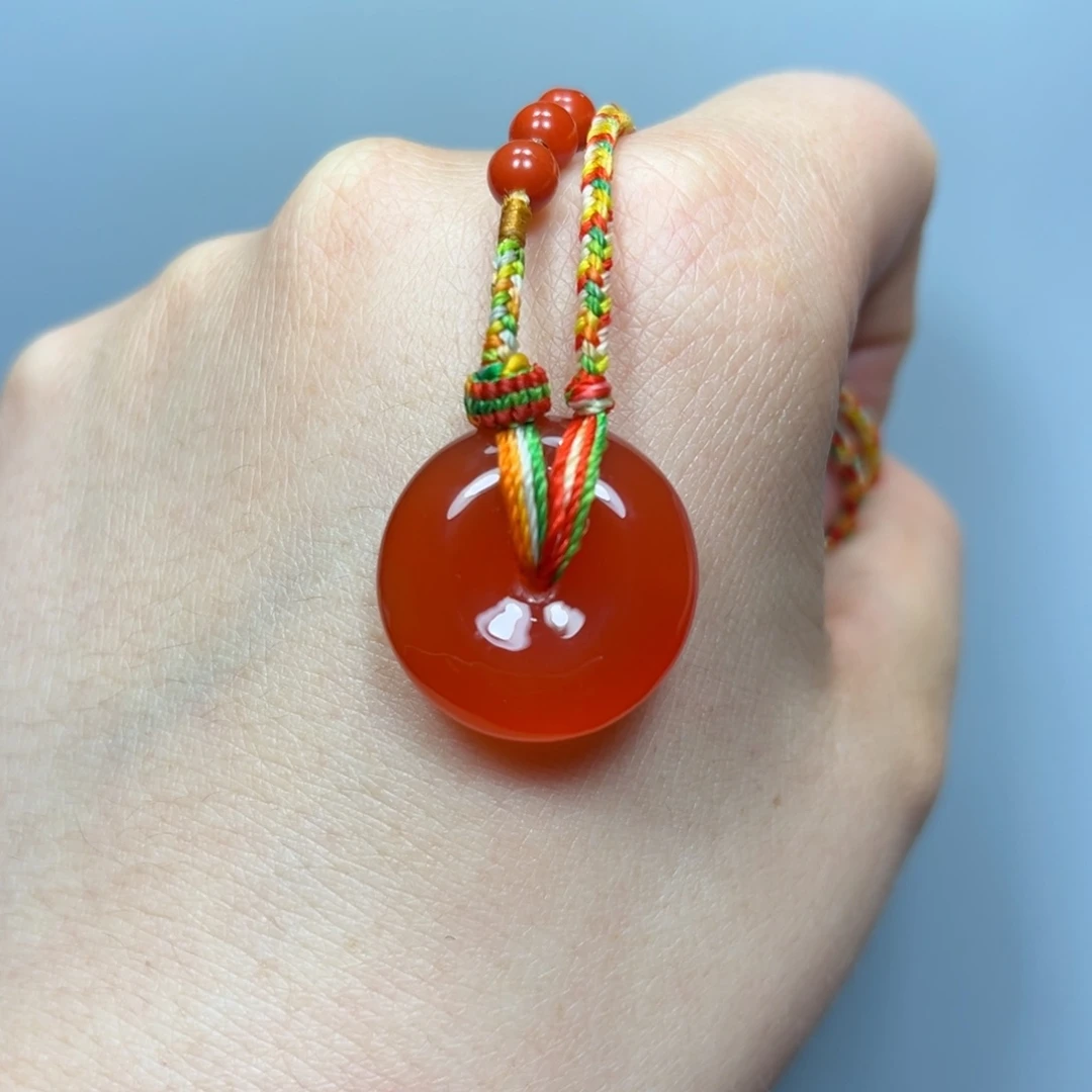 南红玛瑙冰红平安扣未镶嵌