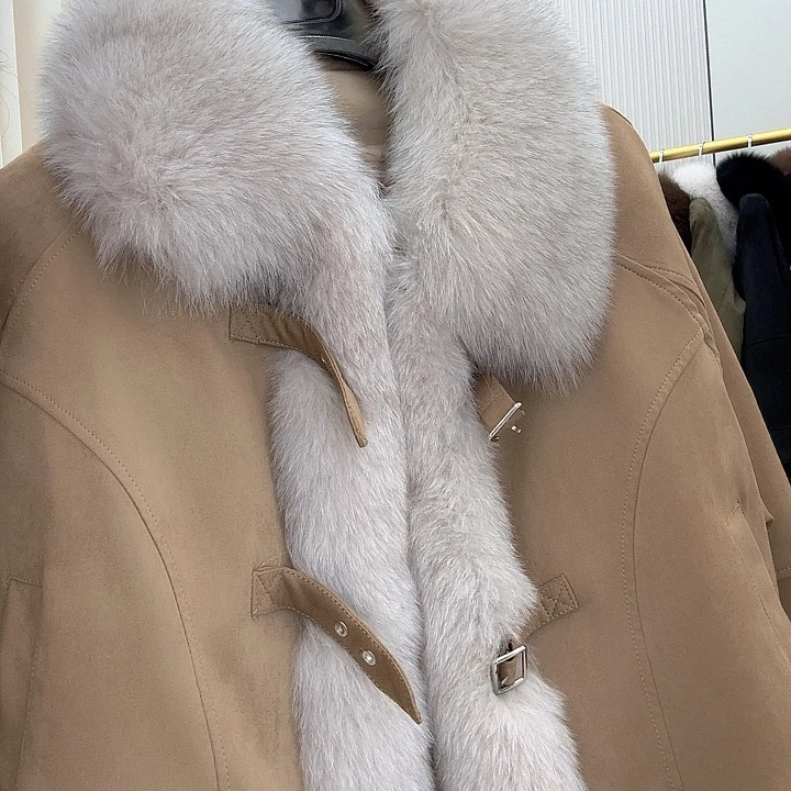 狐狸毛门襟鹅绒外套