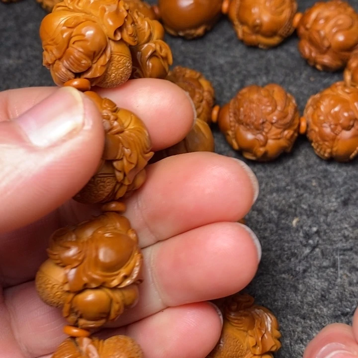 库***里手串/手链橄榄核纯手工雕刻八方来财