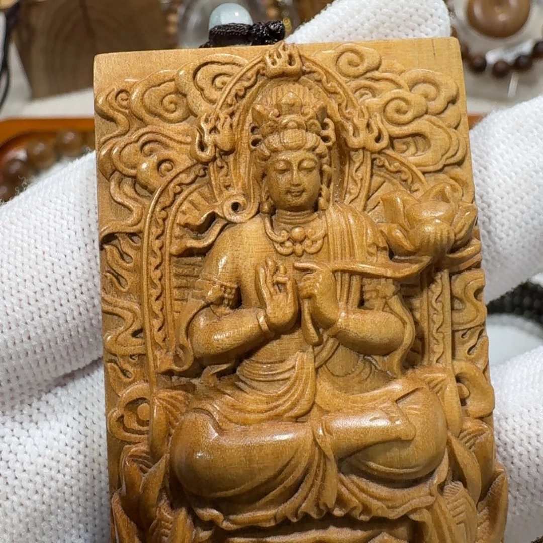 檀香木无事牌461.5大势至菩萨开播福利