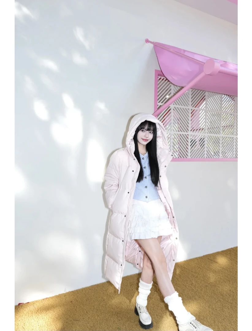 中戏风长款棉服女2025新款宽松冬季加厚过膝冬季甜美色系韩版外套